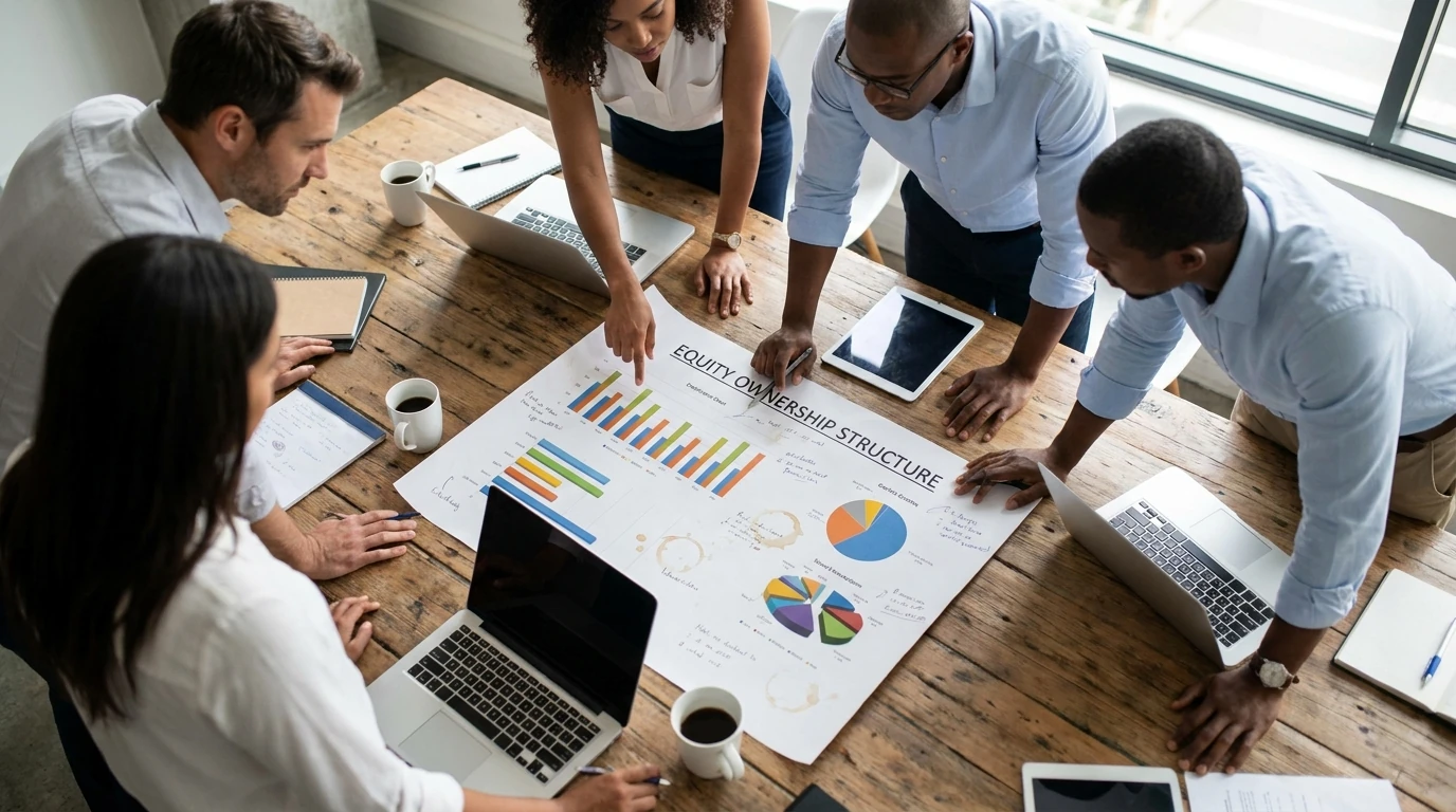 What is an Equity Program step-by-step process diagram for startup founders using Lovie's platform