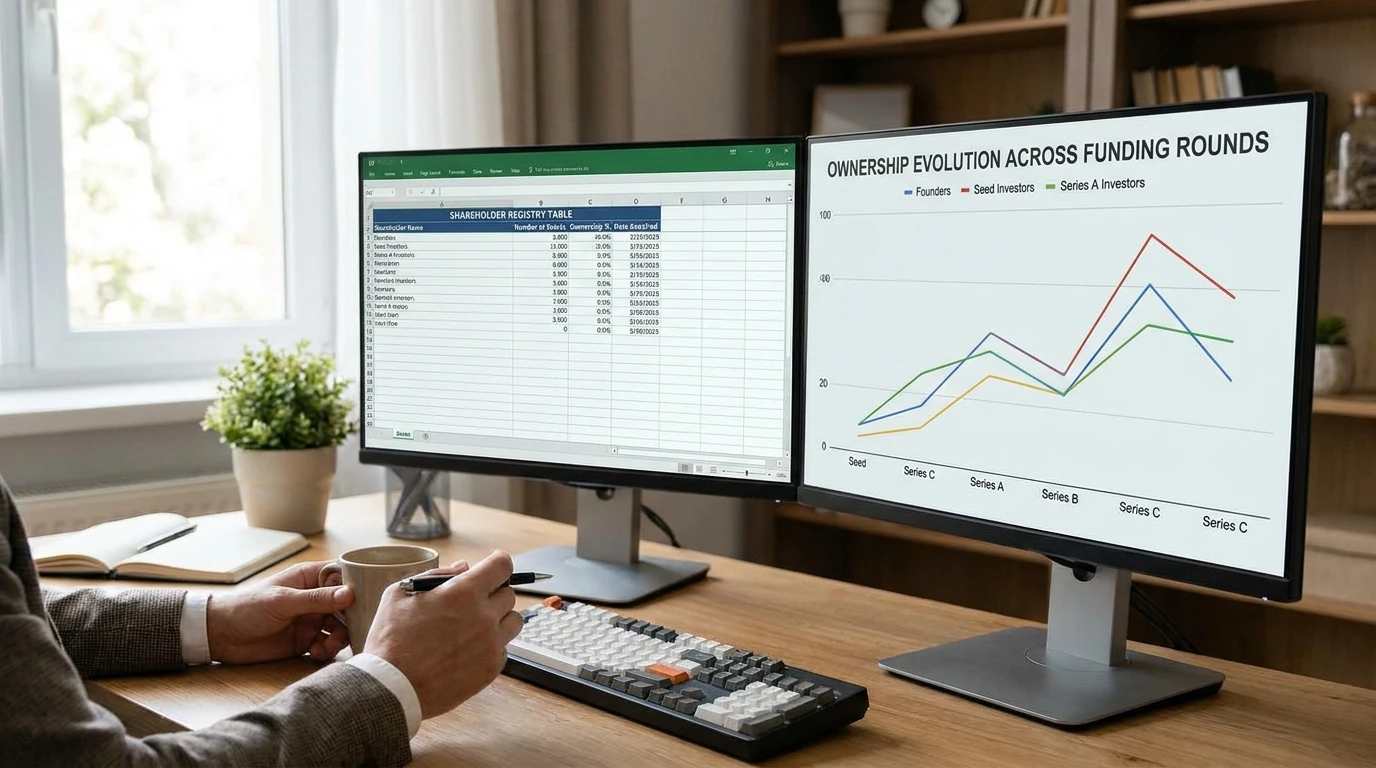 Best Cap Table Management Software step-by-step process diagram for startup founders using Lovie's