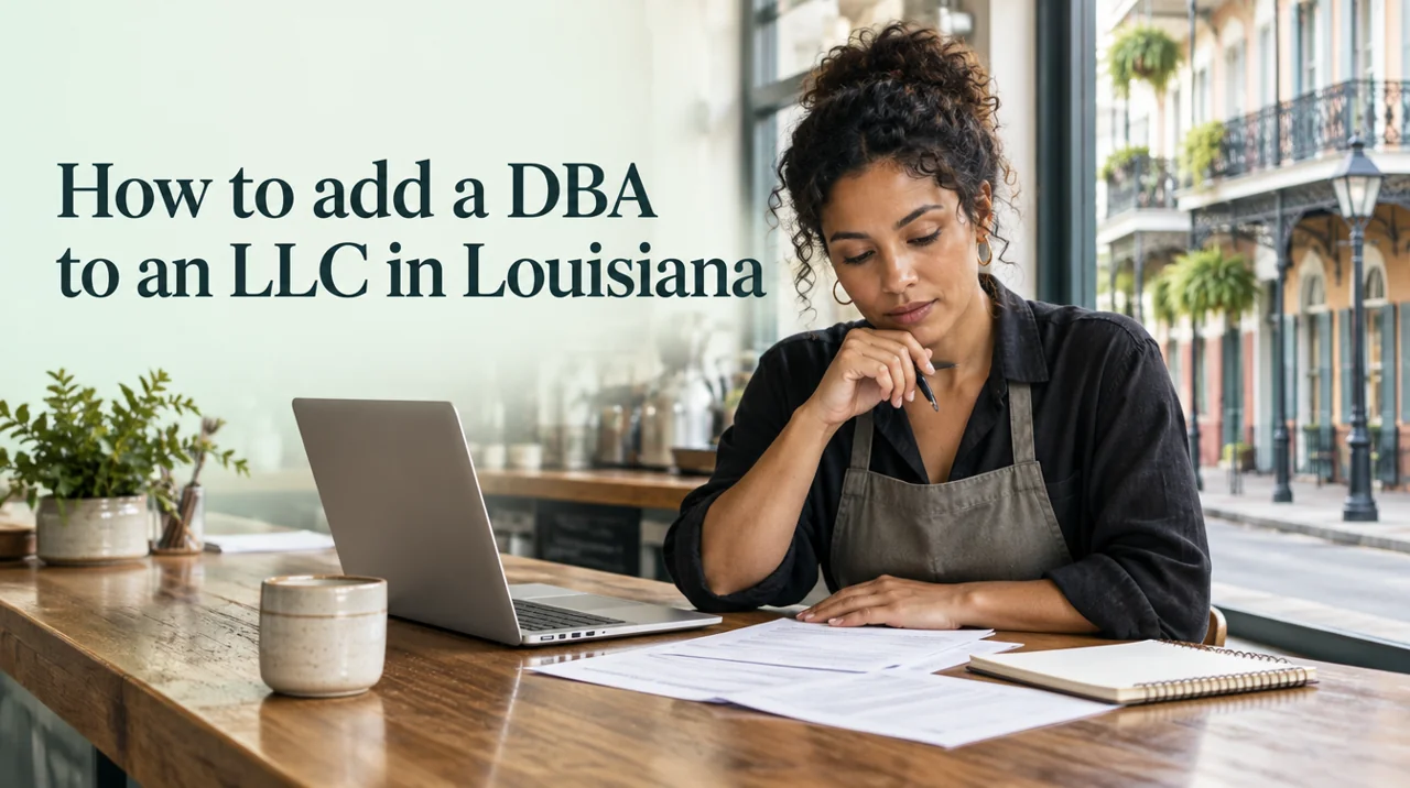 Louisiana DBA planning for an LLC owner reviewing trading-name records.