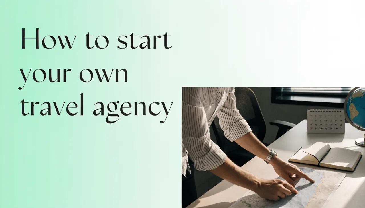 Founder planning how to start your own travel agency at a travel-advisor desk.