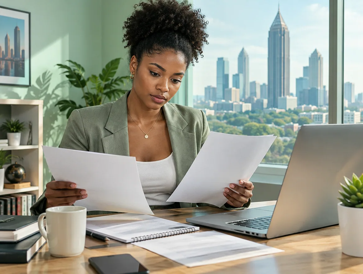 A founder checks documents when forming a Georgia LLC.