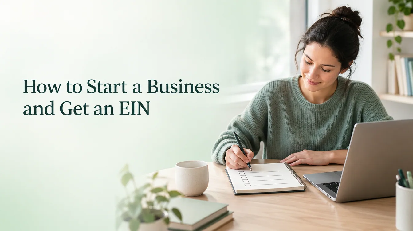 An office scene illustrates how to start a business and get an ein for business founders.
