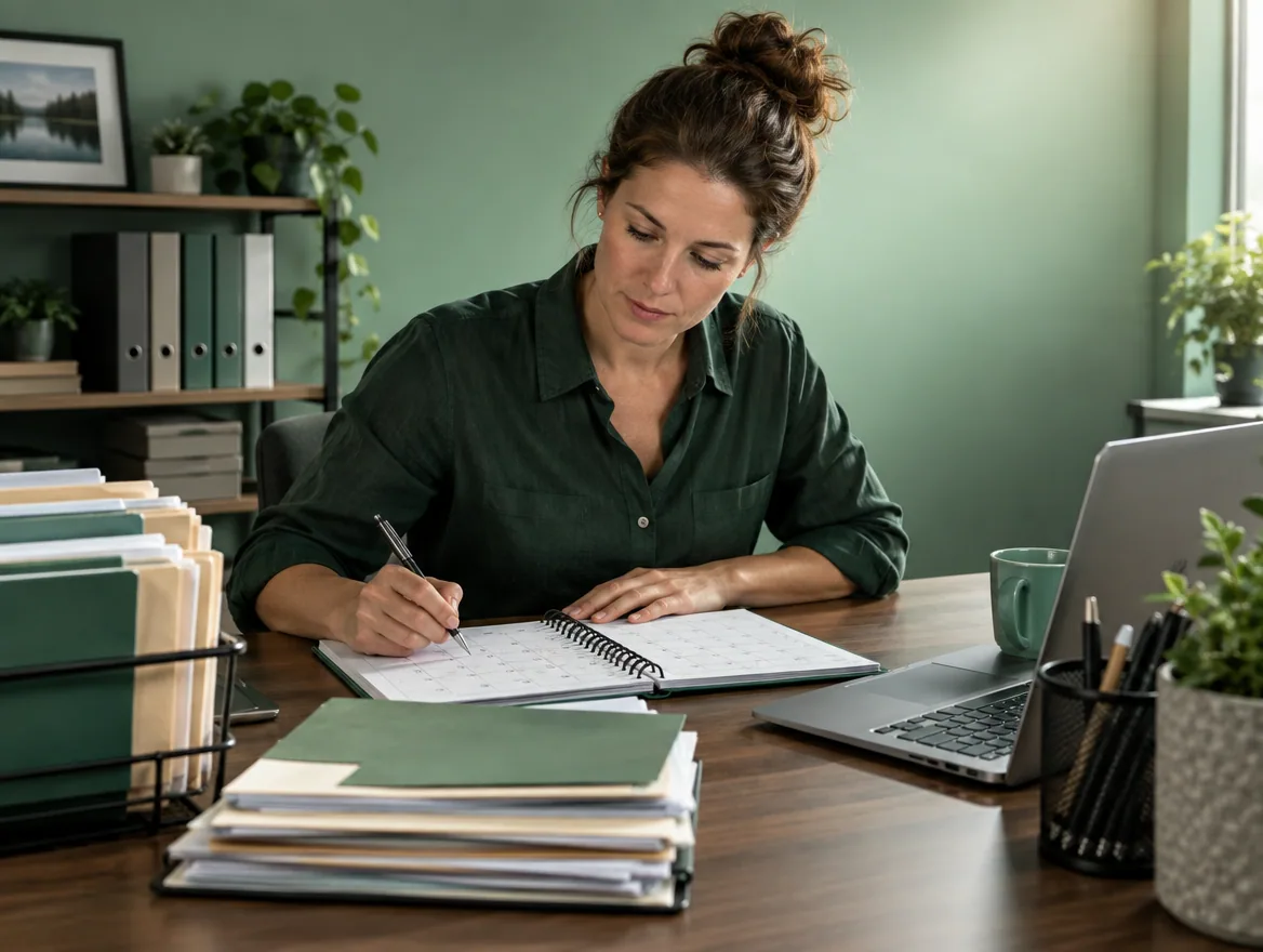 A founder organizes paperwork to form an LLC in Wisconsin.