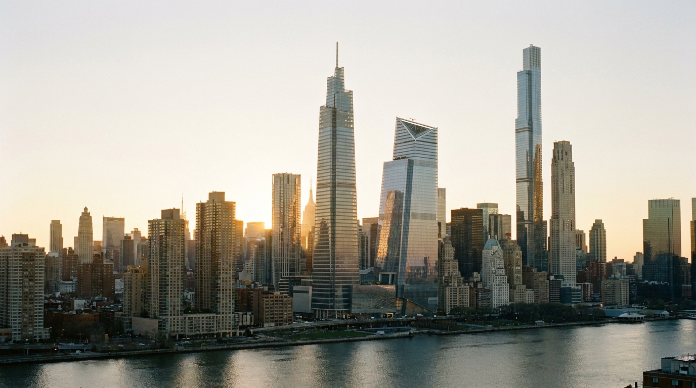 Sunrise over the modern New York City skyline, emphasizing new beginnings for businesses.
