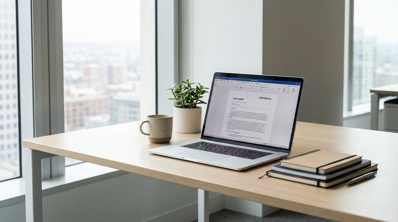 An organized desk with incorporation documents, a laptop, and a pen, symbolizing the administrative process of forming a company.